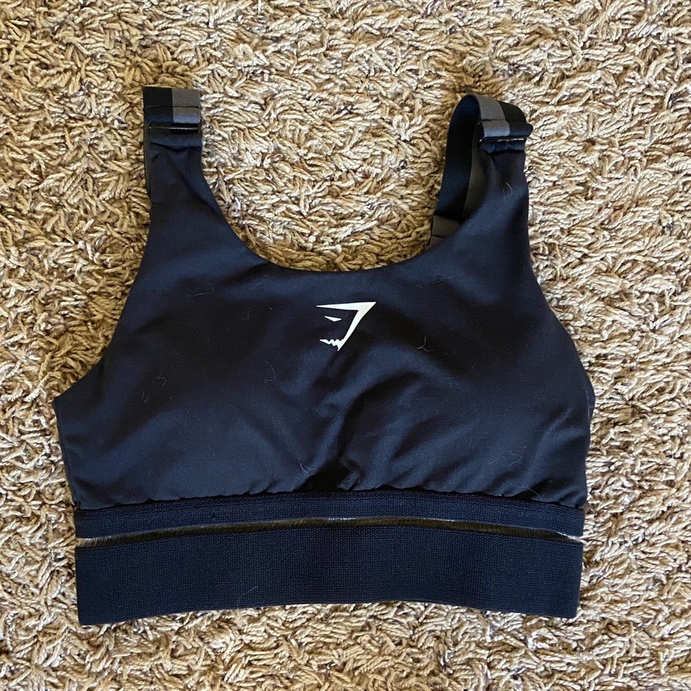 Small black high impact Gymshark sports bra with padding